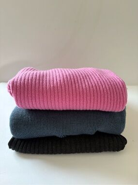Merino Wool Sweater Fabric Lot 4 Craft Material UpCycling Cutters Pink Gray Blue